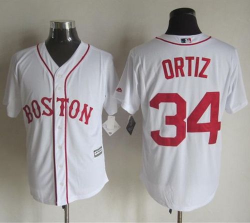 Red sox #34 David Ortiz White Alternate Home New Cool Base Stitched MLB Jersey - Click Image to Close